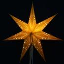 MINORIS Velvet yellow - Foldable glowing star, paper poinsettia with 7 points, 60 cm